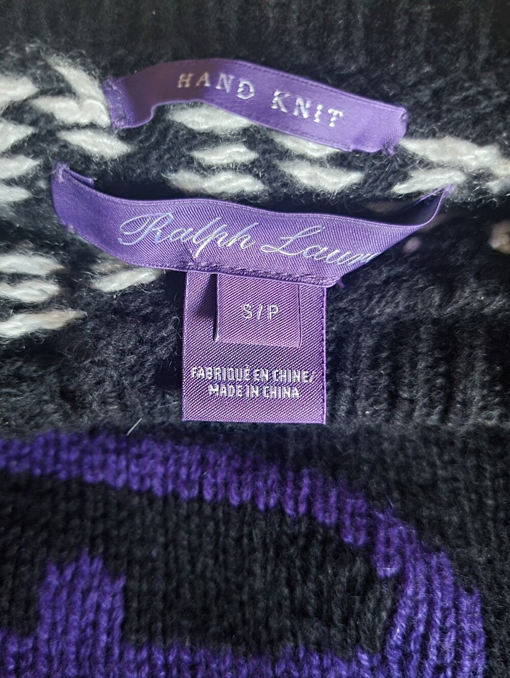RALPH LAUREN COLLECTION Hand-Knit Cashmere Fair Isle Turtleneck Sweater Small - Picture 8 of 13